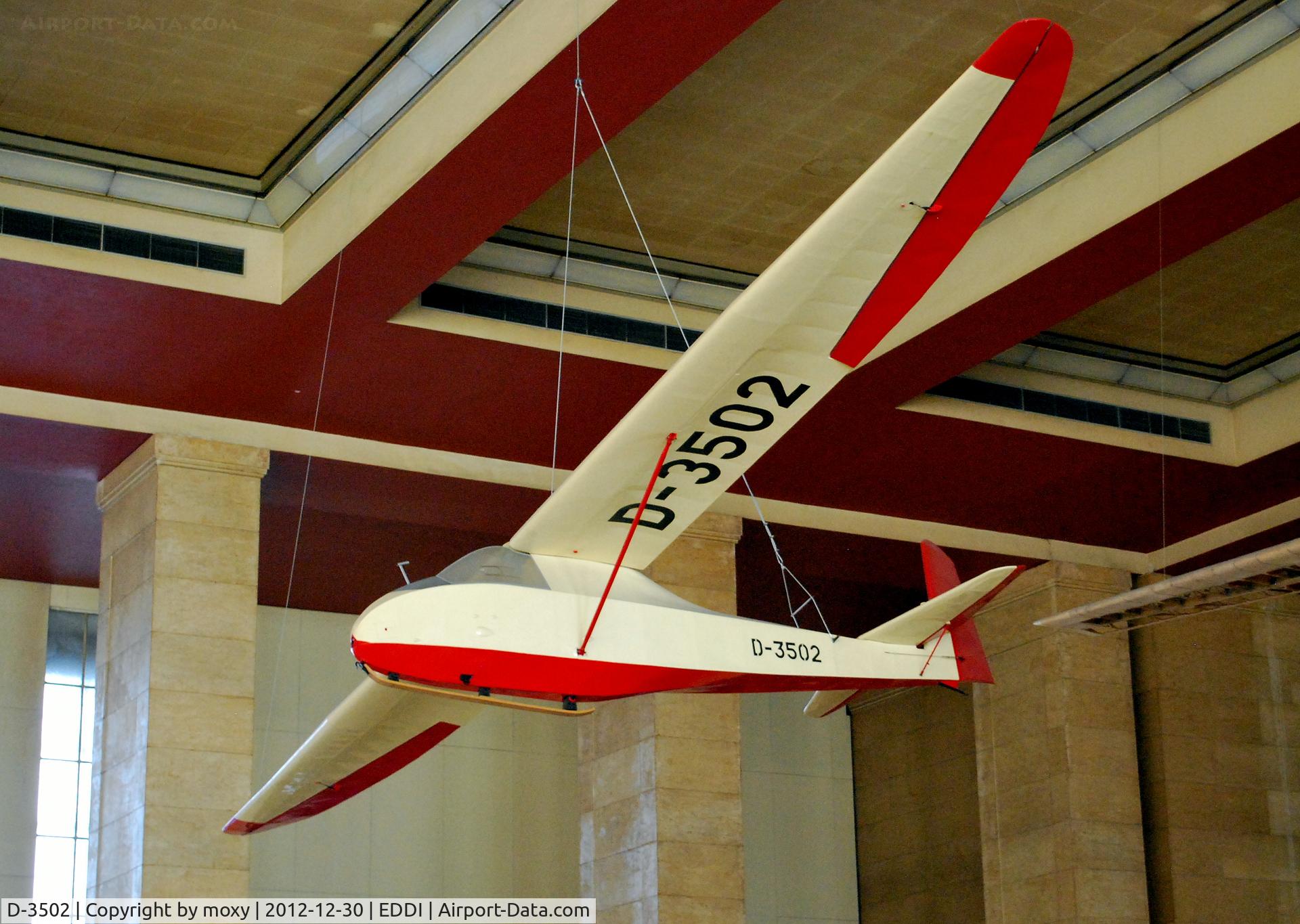 D-3502, Schneider Grunau Baby III C/N Not found D-3502, Schneider Gruneau Baby III suspended in the  terminal building at the now closed Tempelhof Airport, Berlin.