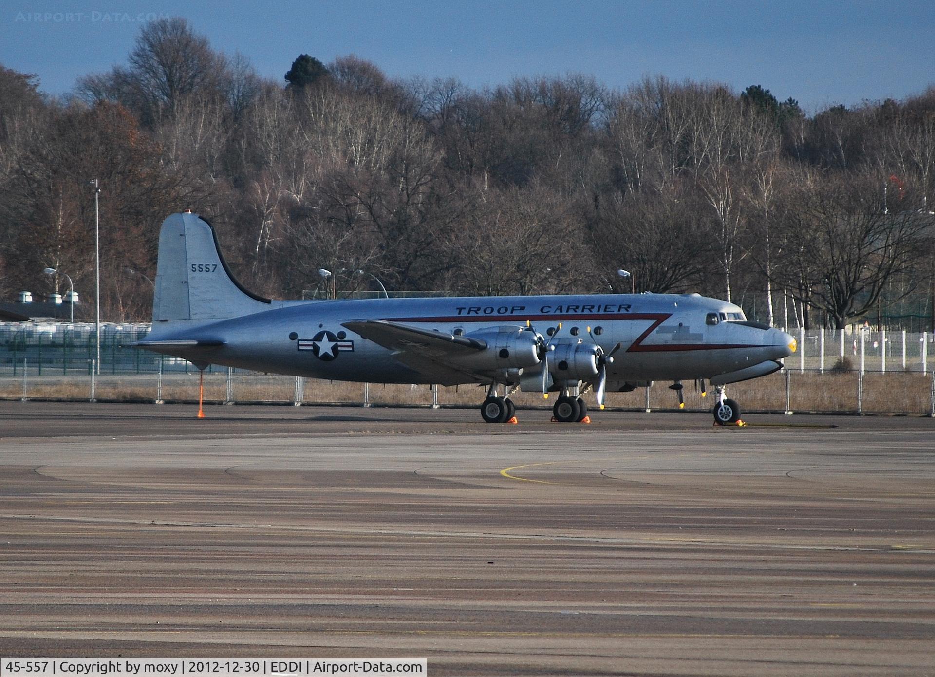 45-557, 1945 Douglas C-54G Skymaster C/N 36010, Douglas C-54G parked at the now disused Tempelhof Airport, Berlin.