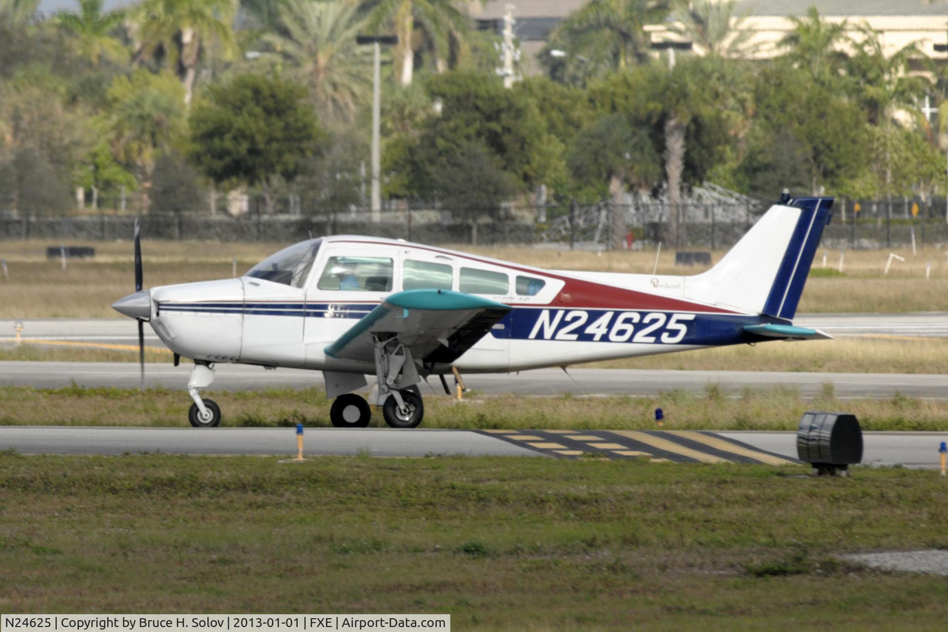 N24625, 1972 Beech A24R C/N MC-140, Poised for takeoff at runway 8