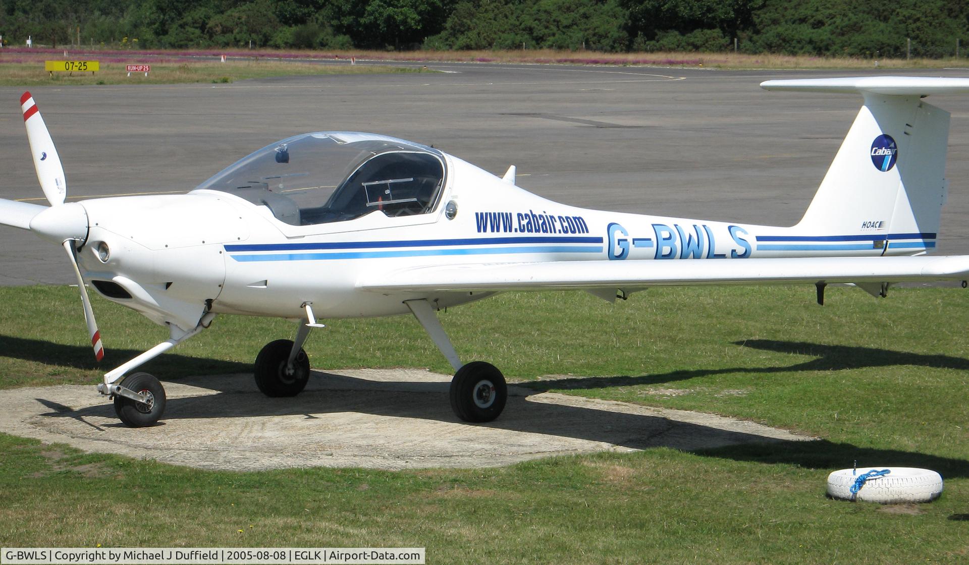 G-BWLS, 1996 HOAC DV-20 Katana C/N 20142, Katana operated by Cabair noted at Blackbushe on 8th August 2005