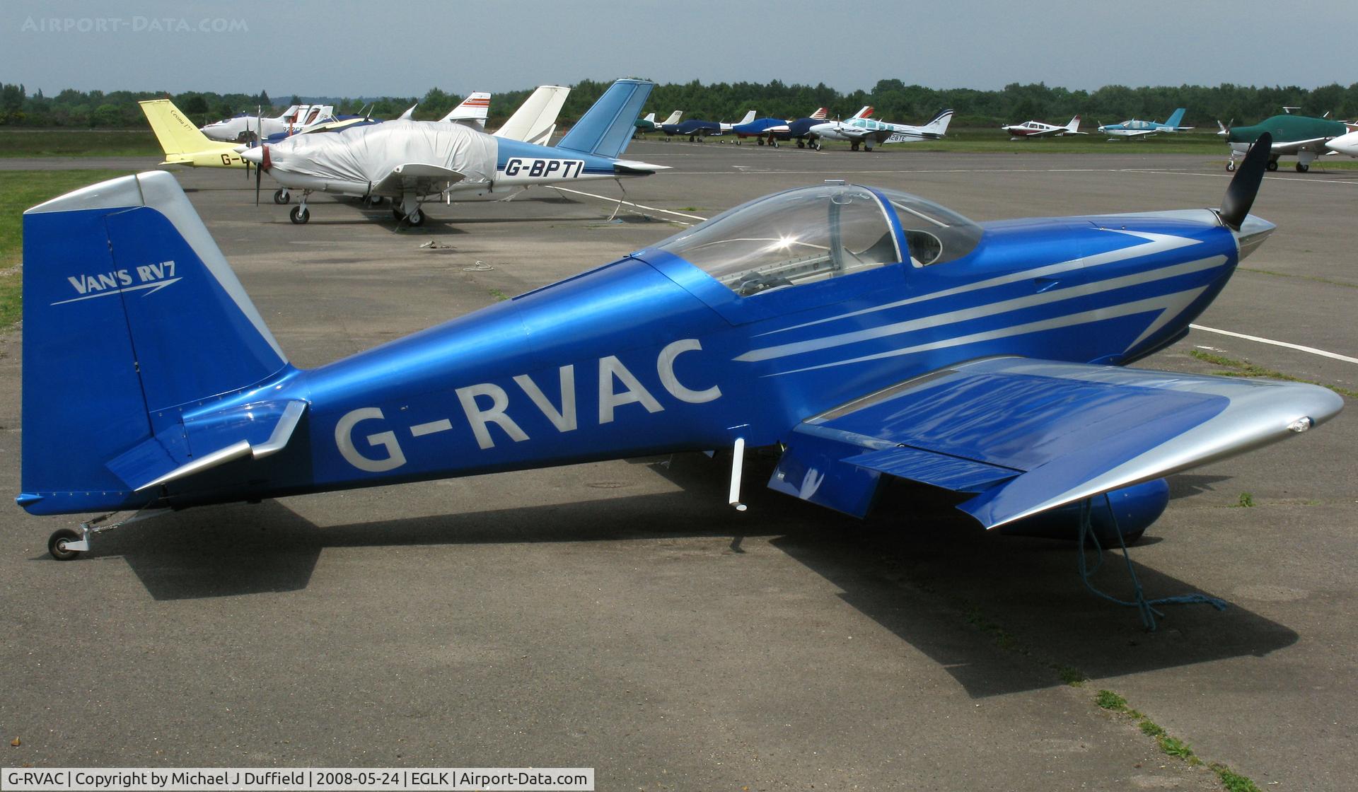 G-RVAC, 2005 Vans RV-7 C/N PFA 323-14445, Vans RV-7 G-RVAC seen parked at Blackbushe on 24th May 2008