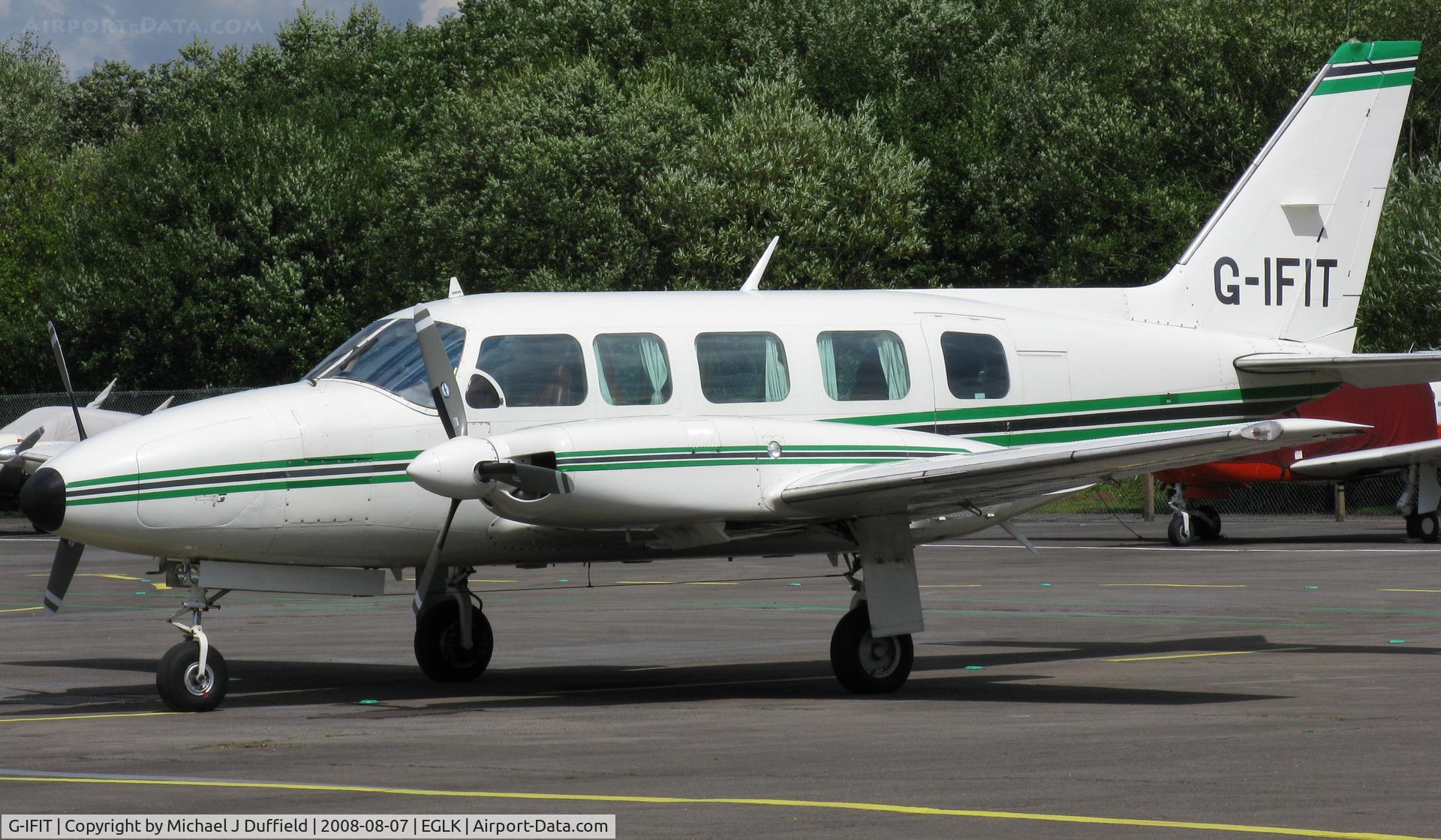 G-IFIT, 1980 Piper PA-31-350 Chieftain C/N 31-8052078, Navajo Chieftain seen visiting Blackbushe on 7th August 2008