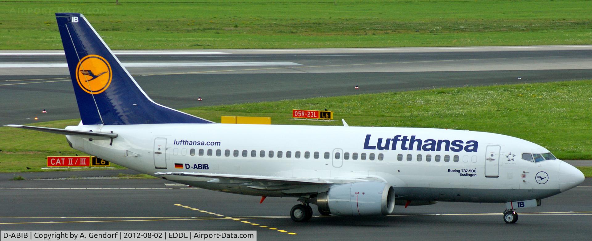 D-ABIB, 1990 Boeing 737-530 C/N 24816, Lufthansa, on the taxiway after landing at Düsseldorf Int´l (EDDL)