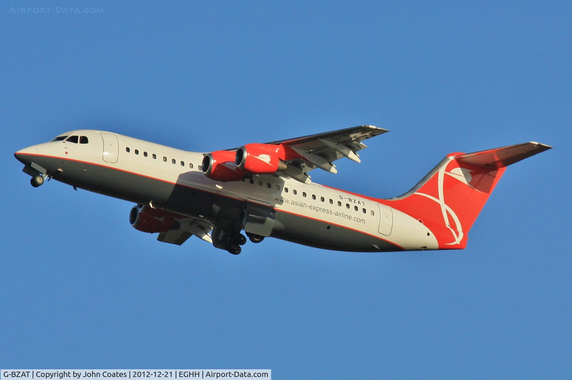 G-BZAT, 1997 British Aerospace Avro 146-RJ100 C/N E3320, Departing back to Exeter prior delivery after respray for Asian Express Airline.