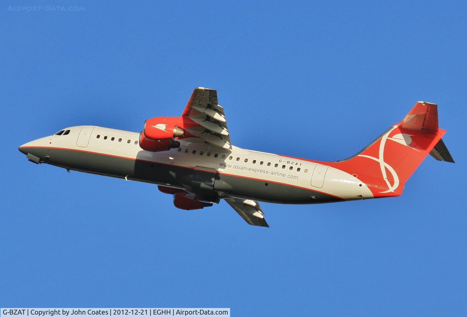 G-BZAT, 1997 British Aerospace Avro 146-RJ100 C/N E3320, Departing back to Exeter after respray and prior to delivery.