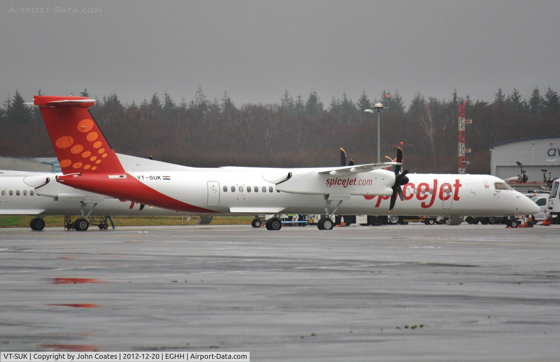 VT-SUK, 2012 De Havilland Canada DHC-8-402Q Dash 8 C/N 4398, ex C-GLKU overnights with VT-SUJ on delivery.