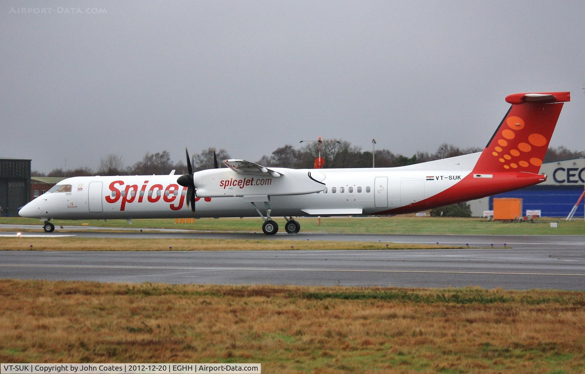 VT-SUK, 2012 De Havilland Canada DHC-8-402Q Dash 8 C/N 4398, Departing on delivery