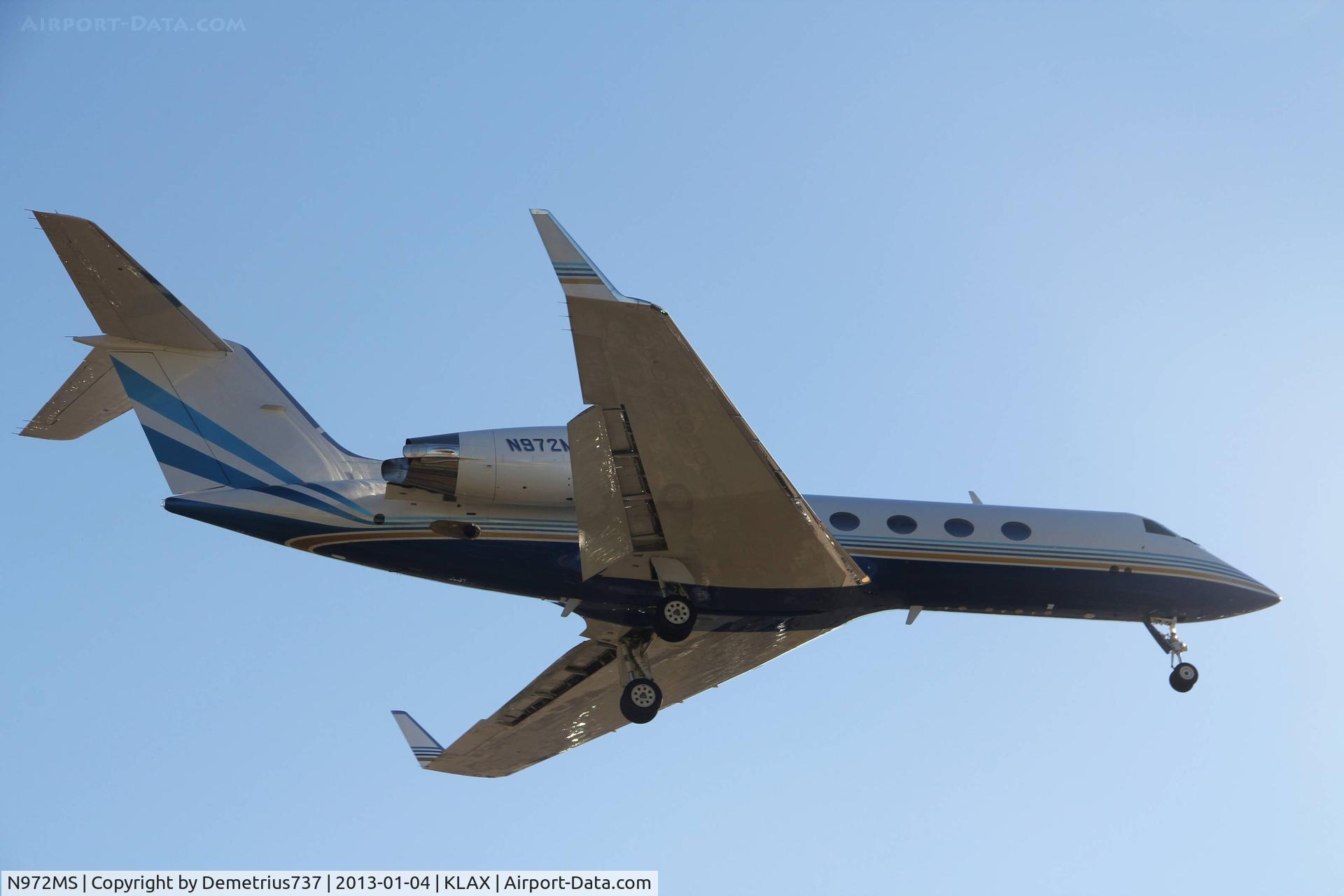N972MS, 1996 Gulfstream Aerospace G-IV C/N 1285, Nice G-4 inbound for 24R