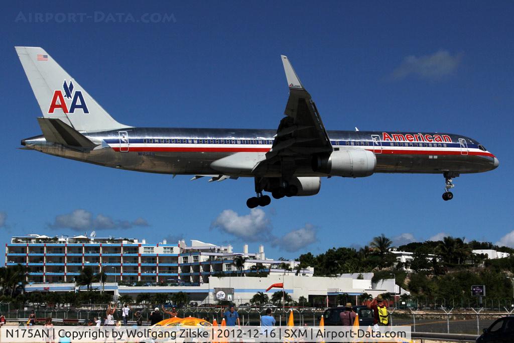 N175AN, 2001 Boeing 757-223 C/N 32394, Over famous Maho Beach