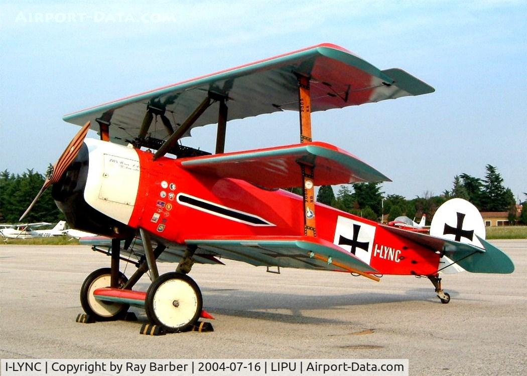 I-LYNC, Fokker Dr.1 Triplane Replica C/N 01/84M, Fokker Dr.1 (replica) [01/84M] Padova~I 16/07/2004
