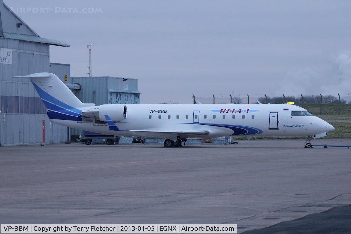 VP-BBM, 2002 Canadair CRJ-200LR (CL-600-2B19) C/N 7738, CLJ200 painted in colours of Yamal Airliners awaiting delivery from East Midlands Airport