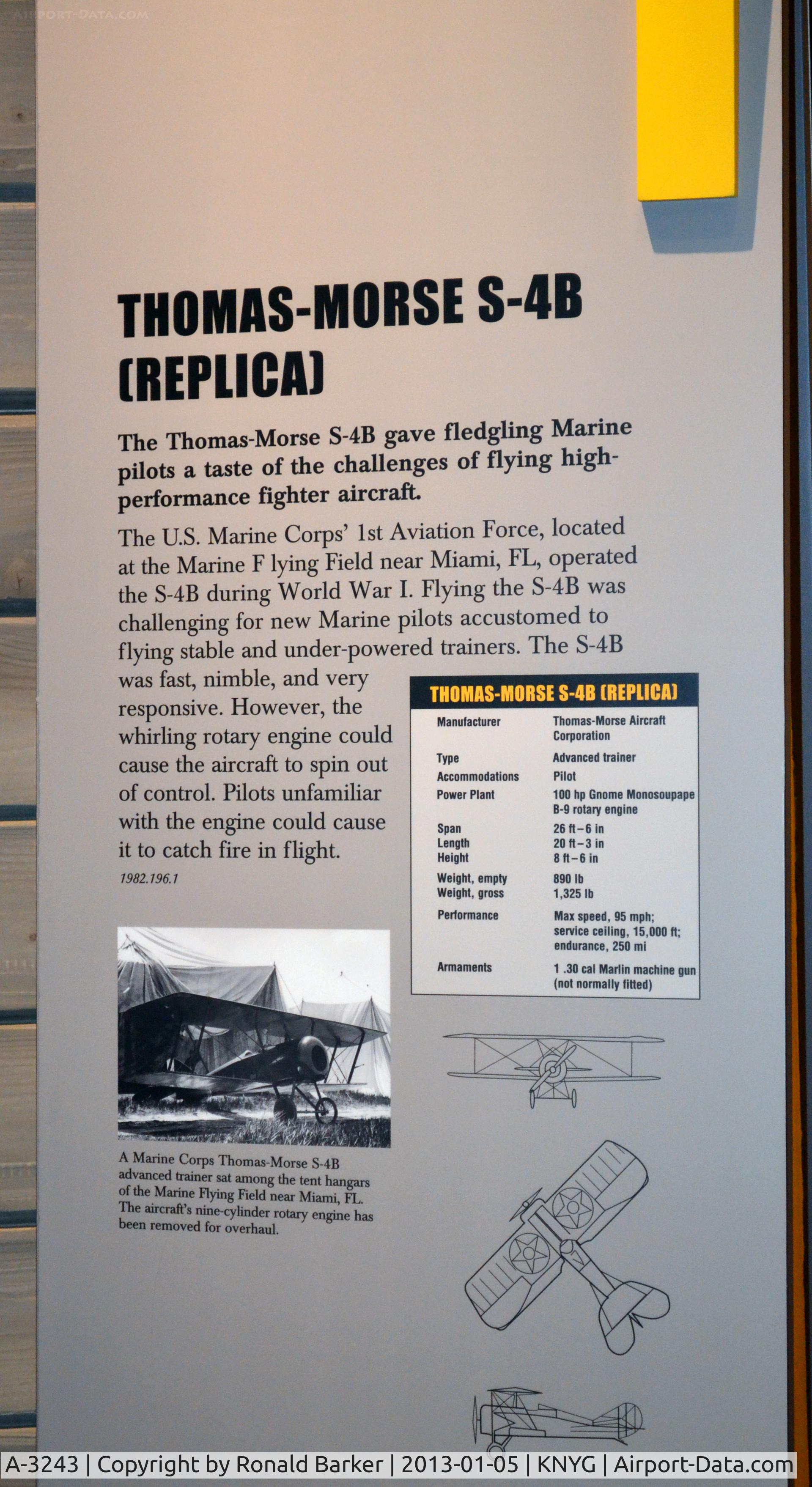 A-3243, 1917 Thomas-Morse S-4B Scout C/N 1, S-B USMC Museum