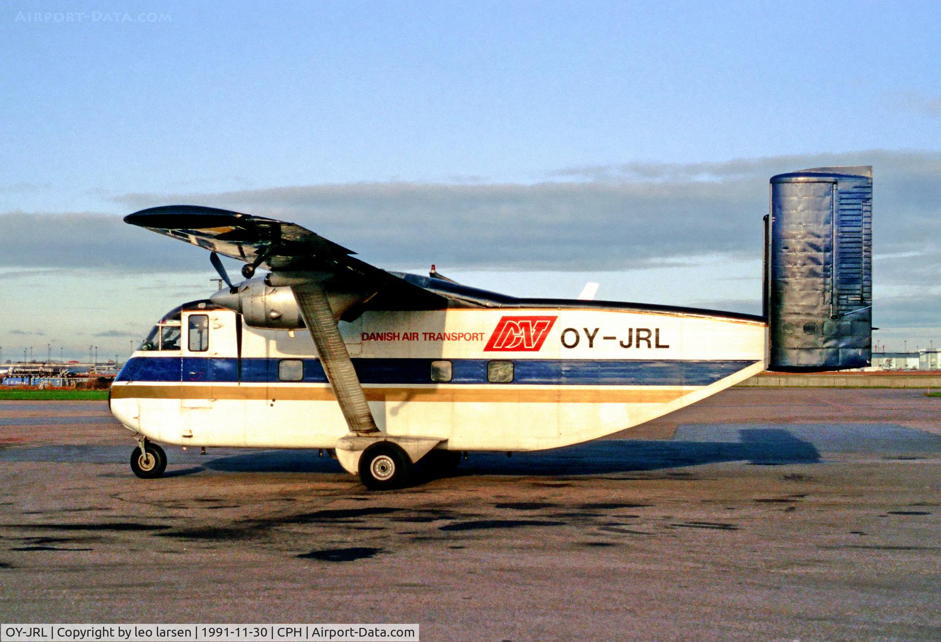 OY-JRL, 1968 Short Skyvan 3-200 C/N SH.1854, Copenhagen Kastrup 30.11.91