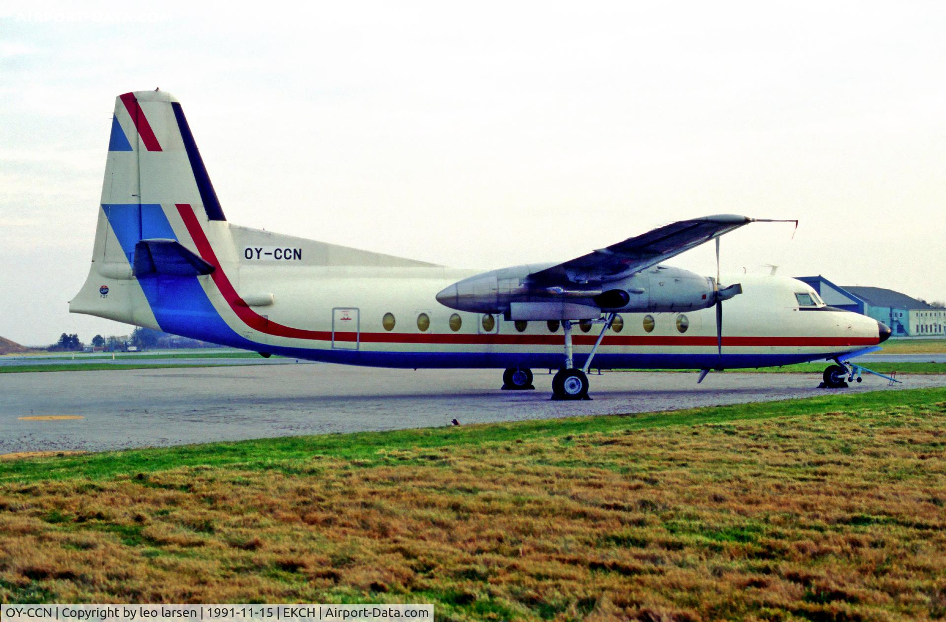OY-CCN, 1970 Fokker F.27-600 Friendship C/N 10433, Copenhagen Kastrup 15.11.91