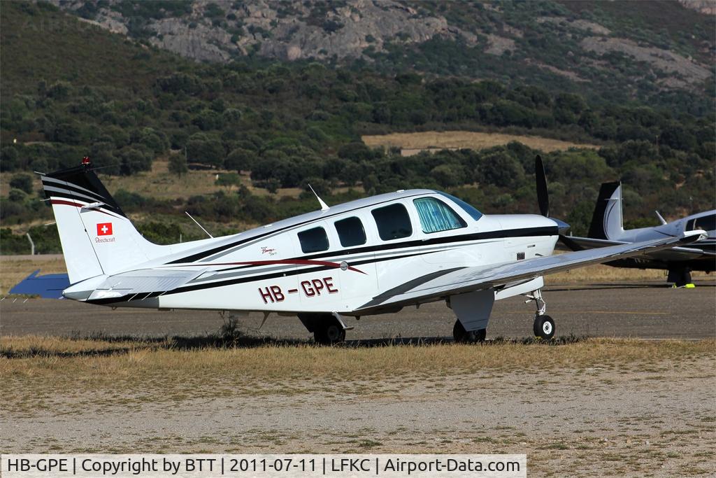 HB-GPE, 1998 Raytheon B36TC Bonanza C/N EA-615, Parked