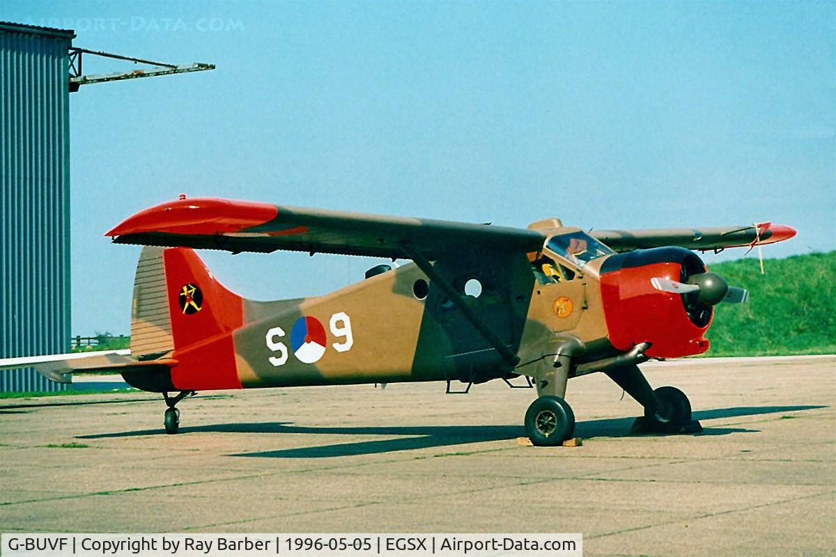 G-BUVF, 1955 De Havilland Canada U-6A Beaver C/N 965/1623, De Havilland Canada DHC-2 Beaver [965] North Weald~G 05/05/1996. Seen here in Dutch Military marks.