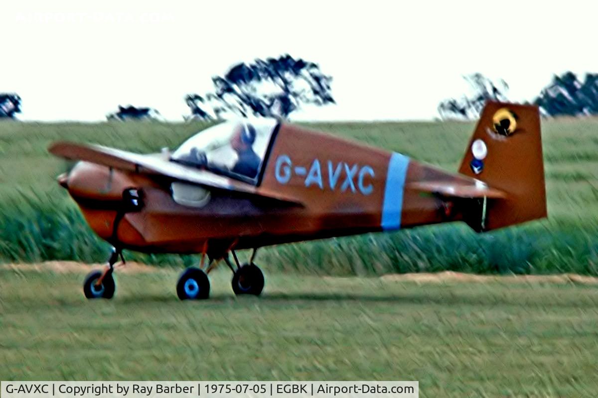 G-AVXC, 1967 Slingsby T-66 Nipper 3 C/N S108, Tipsy T.66 Nipper III [S108] Sywell~G 05/07/1975. Image taken from a slide.