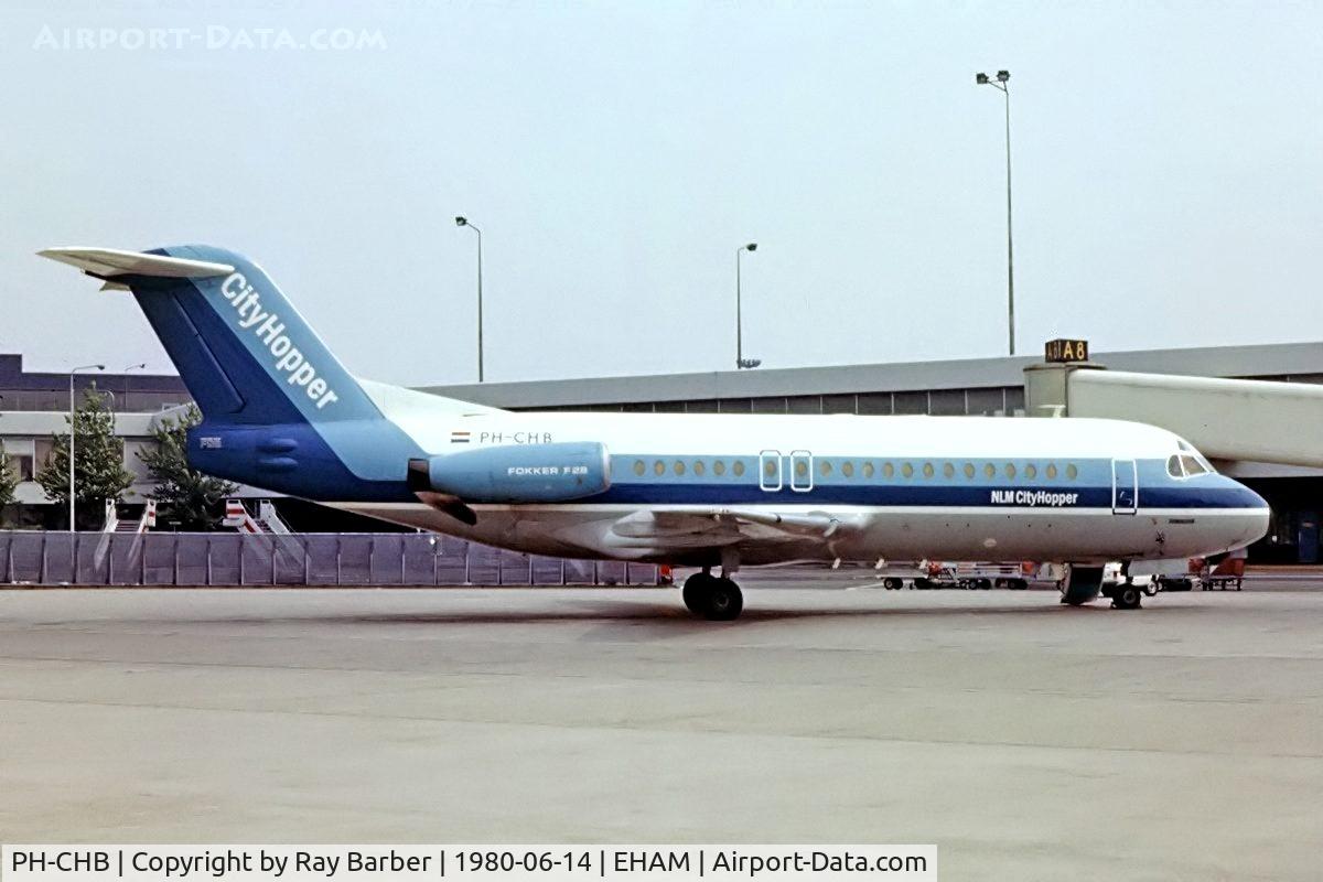 PH-CHB, 1978 Fokker F-28-4000 Fellowship C/N 11138, Fokker F-28-4000 Fellowship [11138] (NLM CiyHopper) Amsterdam-Schiphol~PH 14/06/1980. Image taken from a slide.
