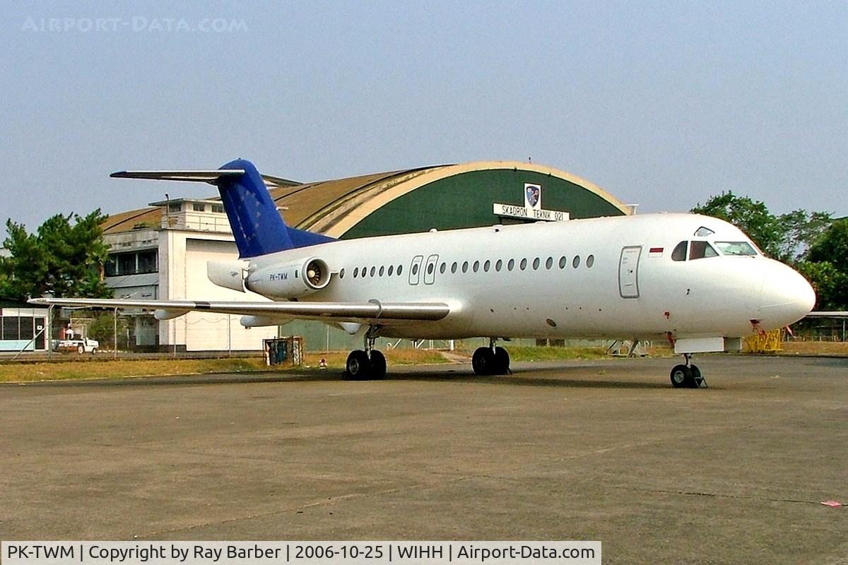 PK-TWM, 1982 Fokker F-28-4000 Fellowship C/N 11183, Fokker F.28-4000 Fellowship [11183] (Transwisata Airlines) Jakarta-Halim~PK 25/10/2006