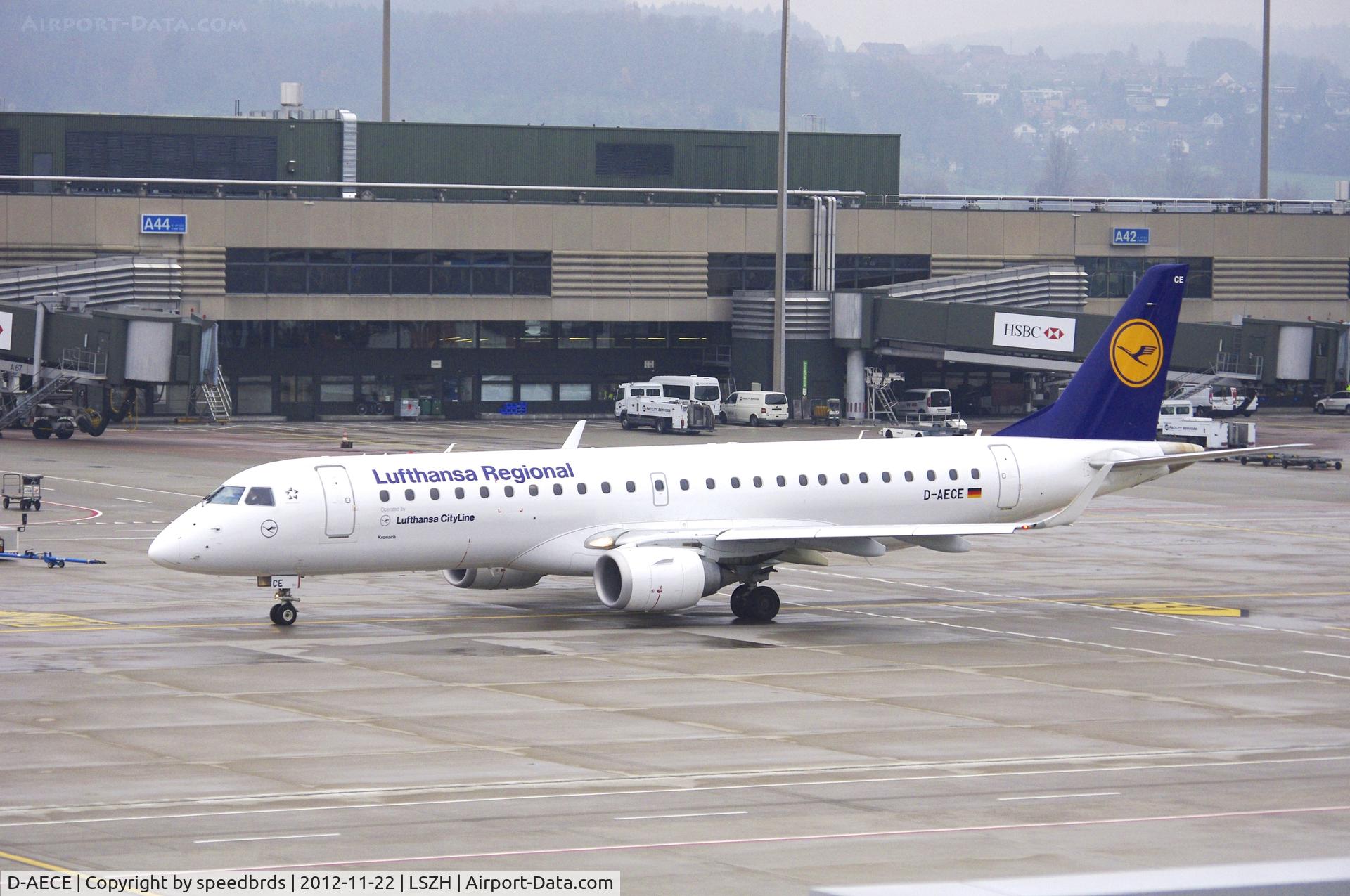 D-AECE, 2010 Embraer 190LR (ERJ-190-100LR) C/N 19000341, Lufthansa CityLine regional service