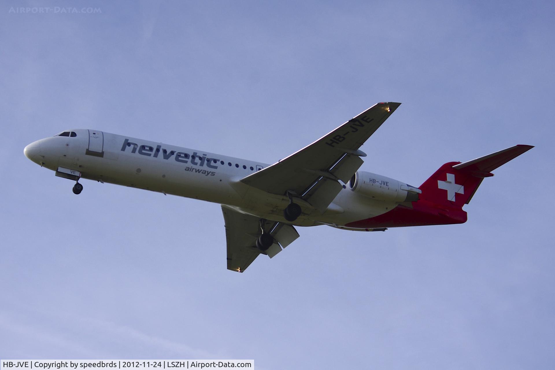 HB-JVE, 1993 Fokker 100 (F-28-0100) C/N 11459, Helvetic Airways Fokker 100