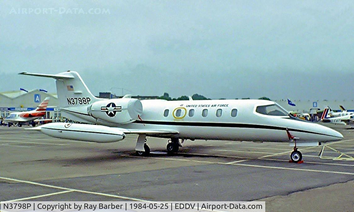 N3798P, 1983 Learjet 35A C/N 35A-408, Learjet 35A [35A-408] Hannover~D 25/05/1984. Although wearing USAF scheme never took up military marks. Possibly painted just for the show to display scheme for future USAF aircraft.
