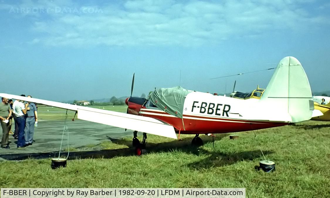 F-BBER, Nord 1203 Norecrin VI C/N 332, Nord N.1203 Norecrin III [332] Marmande-Virazeil~F 20/09/1982. Image taken from a slide.