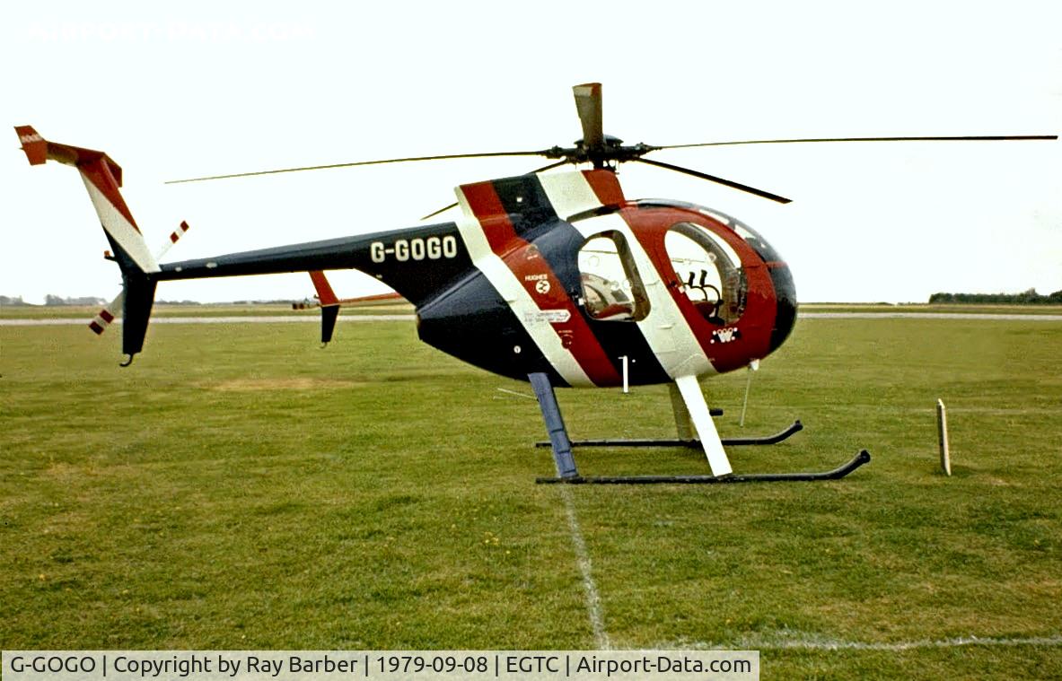G-GOGO, 1978 Hughes 369D C/N 480294D, Hughes 369D [48-0294D] (Sloane Helicopters) Cranfield~G 08/09/1979. Image taken from a slide.