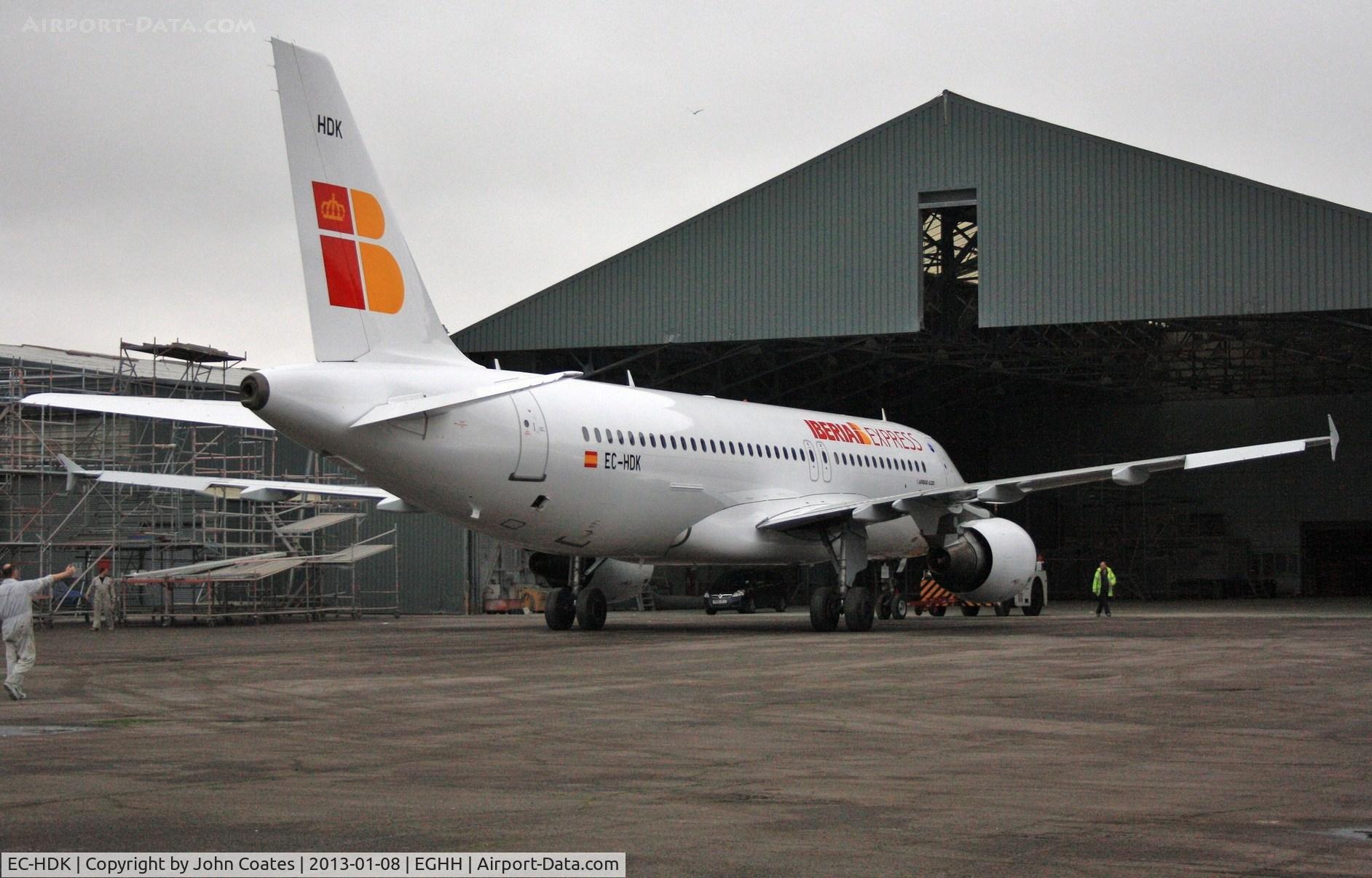 EC-HDK, 1999 Airbus A320-214 C/N 1067, Exiting paintshop after respray for Iberia Express