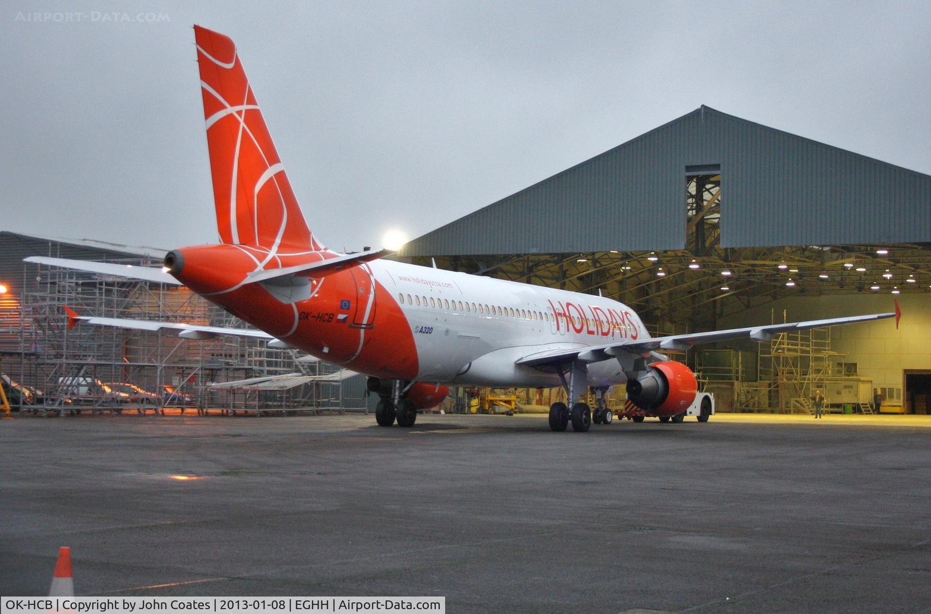 OK-HCB, 2004 Airbus A320-214 C/N 2180, Entering paintshop for a respray.
