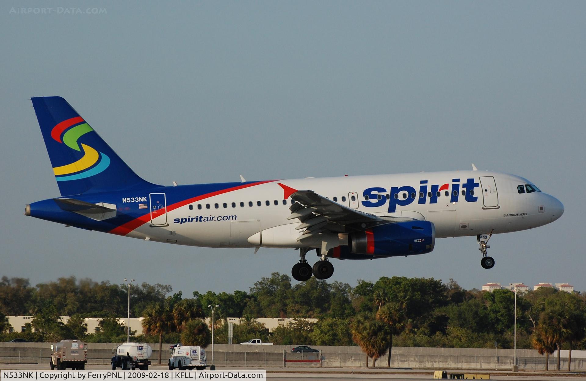 N533NK, 2008 Airbus A319-132 C/N 3393, Arrival in FLL