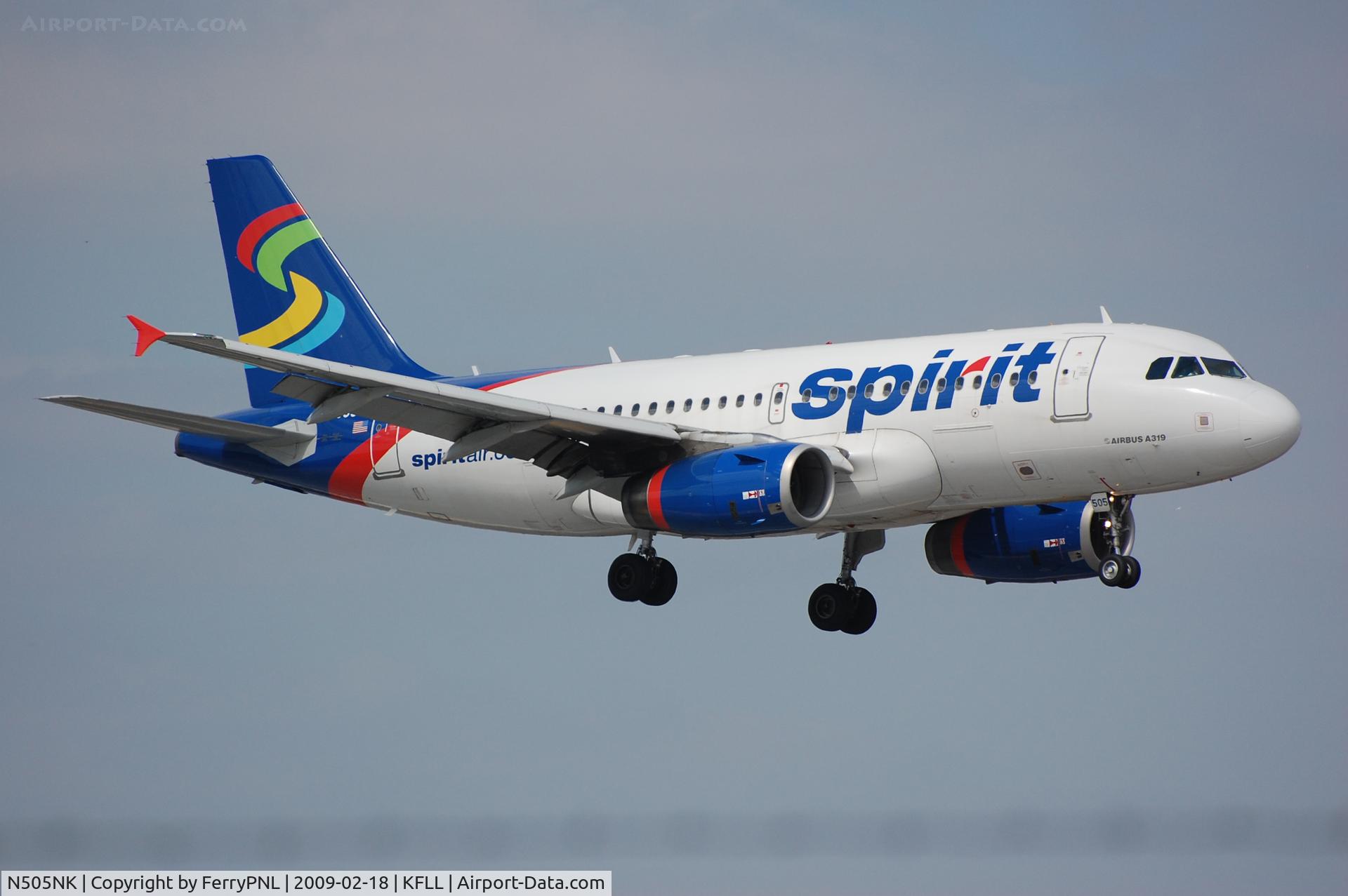 N505NK, 2005 Airbus A319-132 C/N 2485, Nearly home!