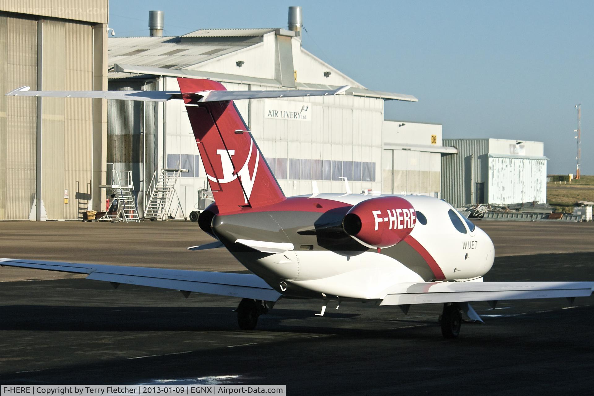 F-HERE, 2009 Cessna 510 Citation Mustang Citation Mustang C/N 510-0194, Attractive colour scheme on French Cessna Mustang at East Midlands