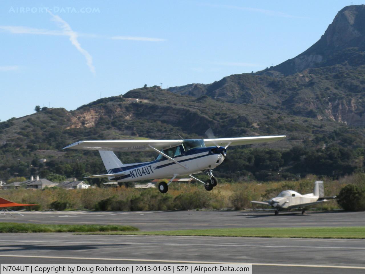 N704UT, 1976 Cessna 150M C/N 15078891, 1976 Cessna 150M, Continental O-200 100 Hp, takeoff climb Rwy 22