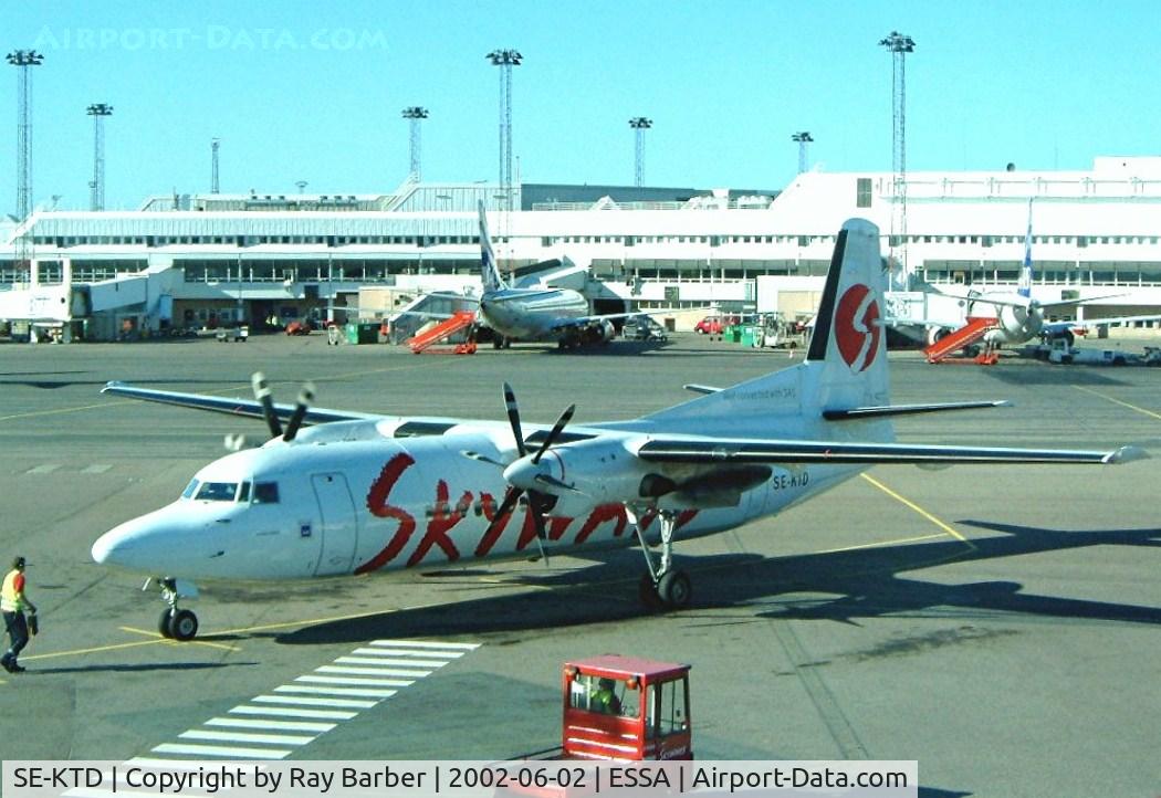 SE-KTD, 1988 Fokker 50 C/N 20125, Fokker F-50 [20125] (Skyways) Stockholm-Arlanda~SE 02/06/2002.