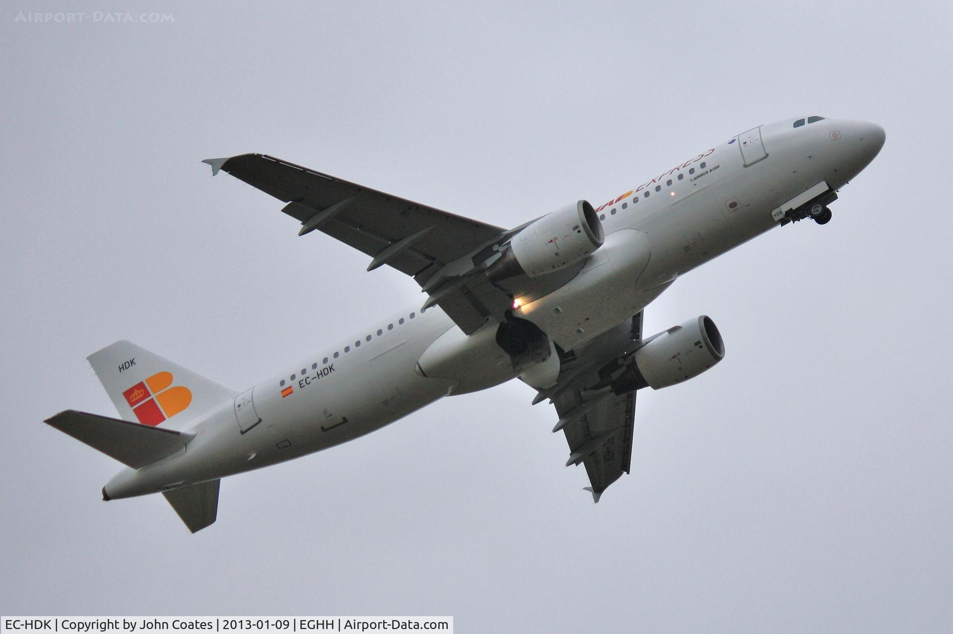 EC-HDK, 1999 Airbus A320-214 C/N 1067, Misty departure back to Madrid after respray.