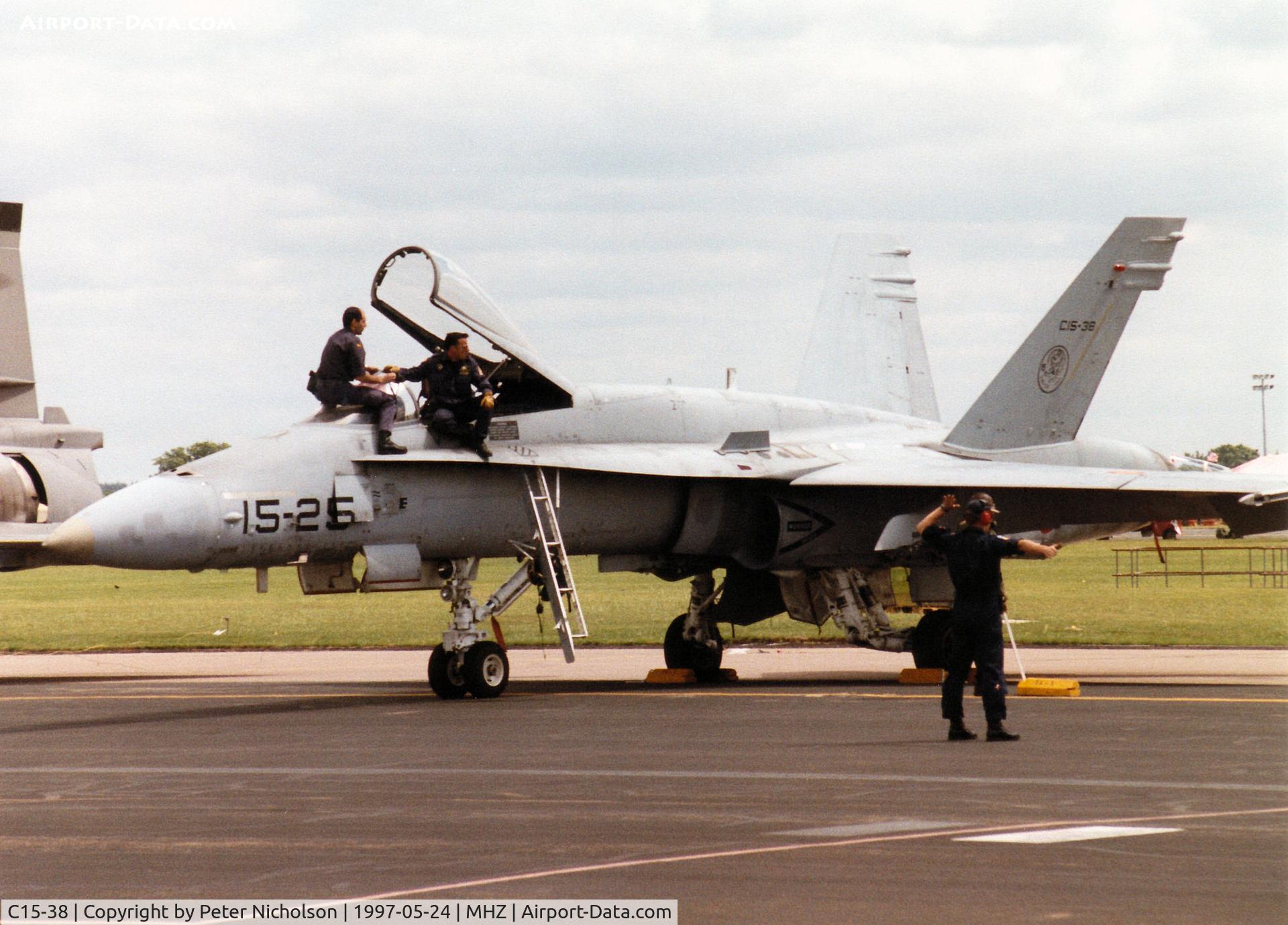 C15-38, McDonnell Douglas EF-18A Hornet C/N 0667/A543, EF-18A Hornet of Ala 15 Spanish Air Force on the flight-line at the 1997 RAF Mildenhall Air Fete.