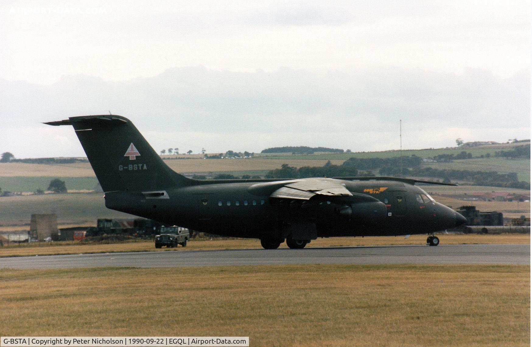 G-BSTA, 1982 British Aerospace BAe.146-100 C/N E1002, This BAe.146-100 demonstrator attended the 1990 RAF Leuchars Airshow.