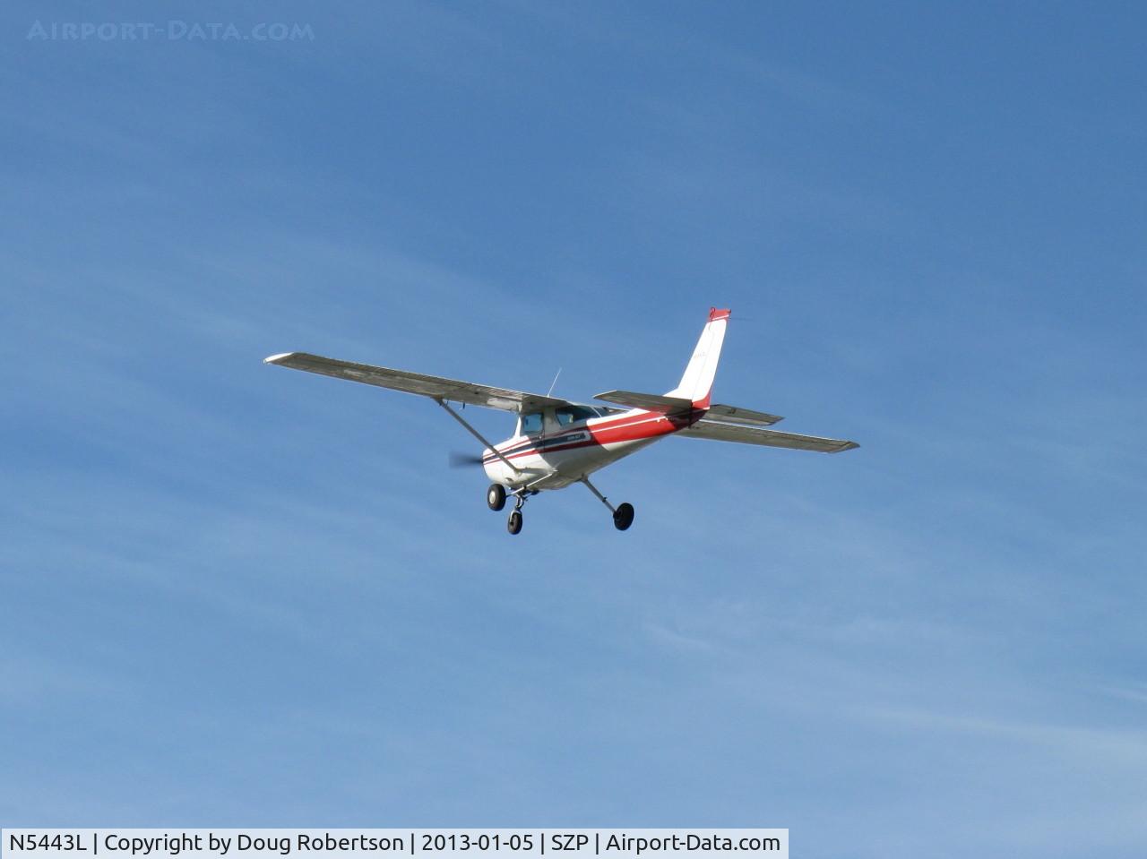 N5443L, 1980 Cessna 152 C/N 15284315, 1980 Cessna 152, Lycoming O-235 115 Hp, takeoff climb Rwy 22