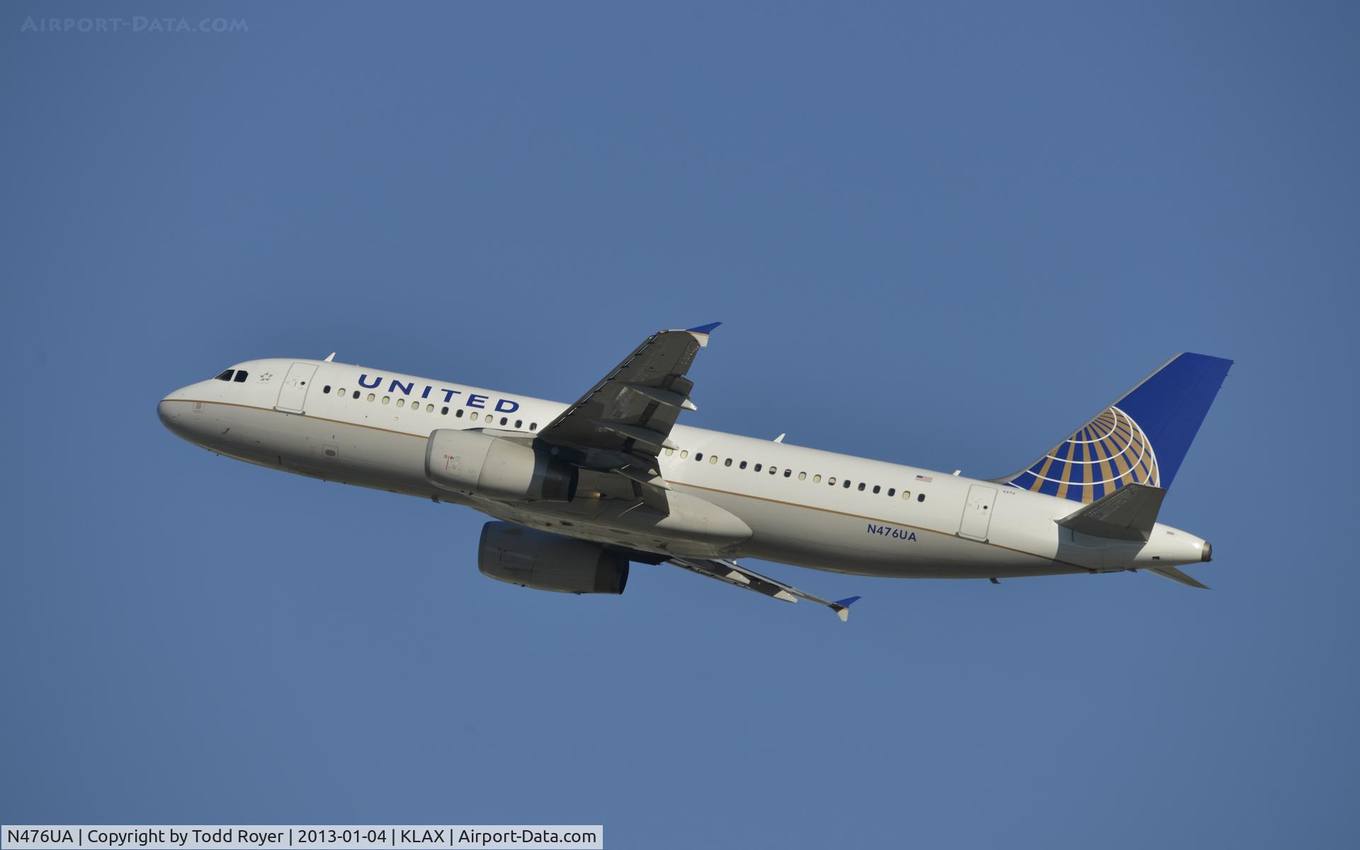N476UA, 2001 Airbus A320-232 C/N 1508, Departing LAX