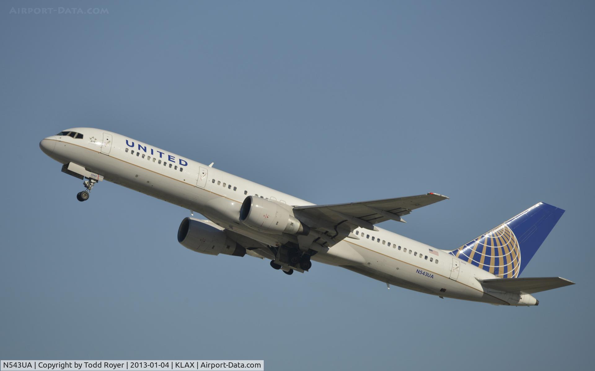 N543UA, 1991 Boeing 757-222 C/N 25698, Departing LAX
