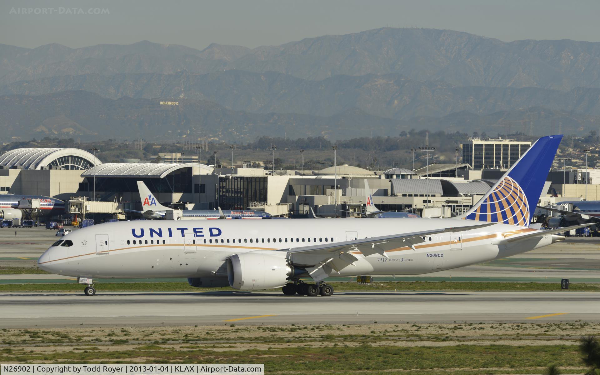 N26902, 2012 Boeing 787-8 Dreamliner C/N 34822, Arriving at LAX on 25L