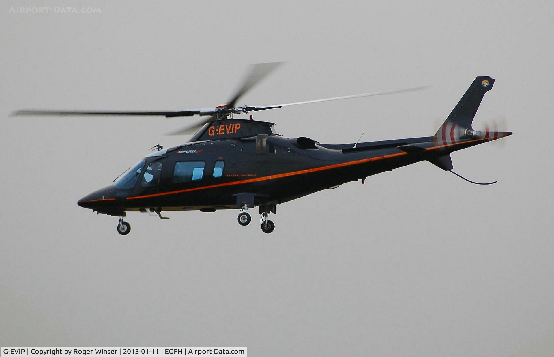 G-EVIP, 2002 Agusta A-109E Power C/N 11159, Castle Air's A-109 Power Elite departing after a brief vist.
