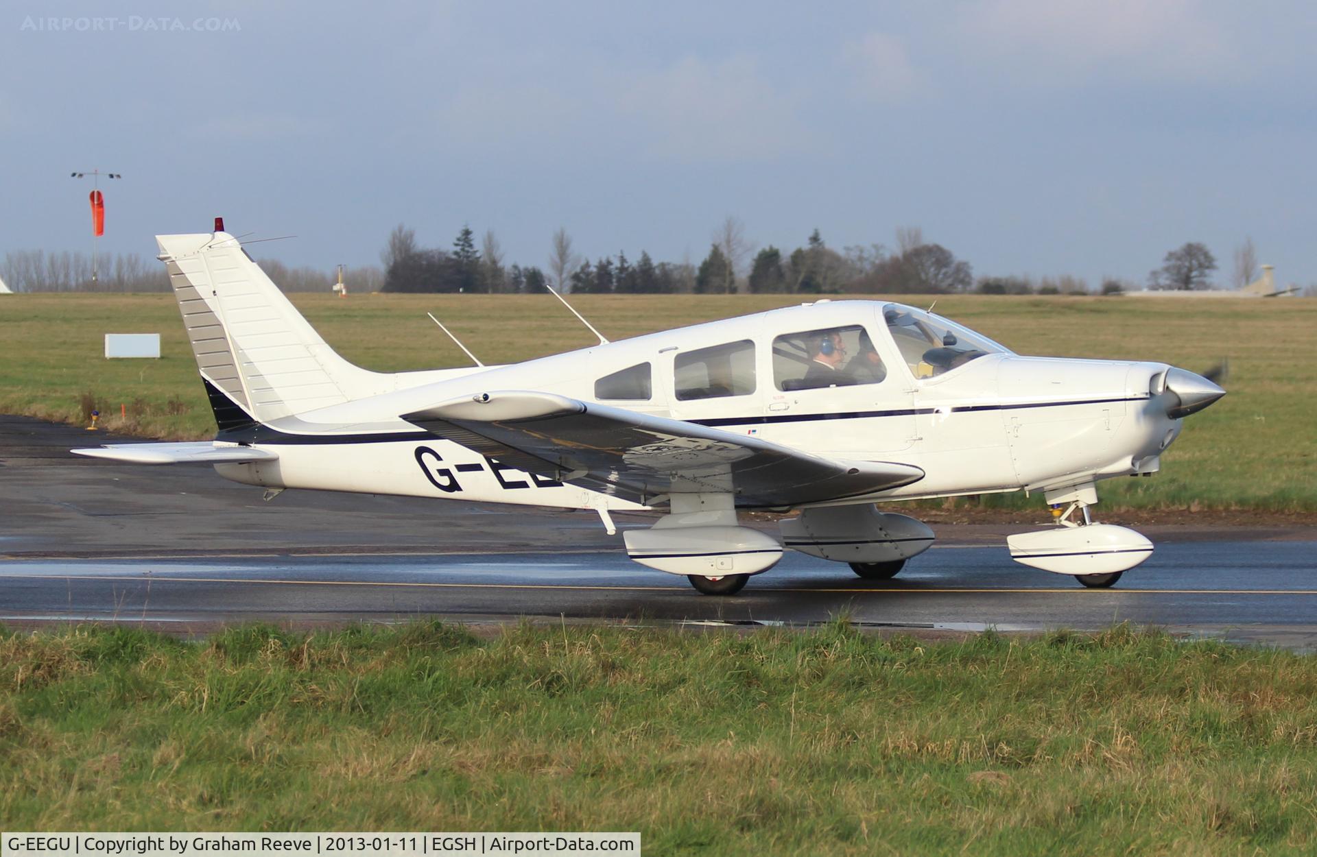 G-EEGU, 1979 Piper PA-28-161 Cherokee Warrior II C/N 28-7916457, On the way to runway 27.