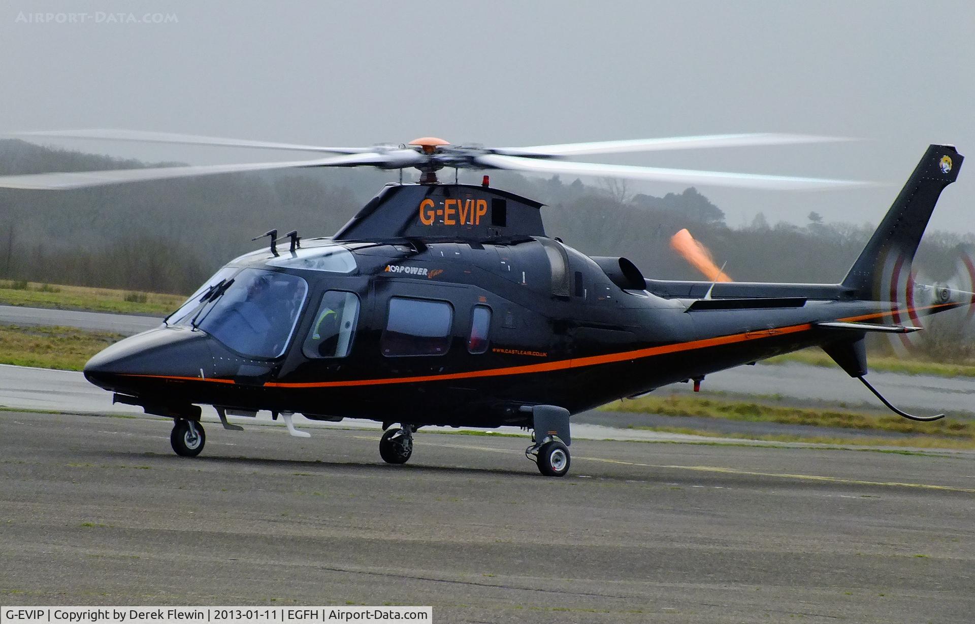 G-EVIP, 2002 Agusta A-109E Power C/N 11159, Prior to departure following a very quick drop off of two passengers.