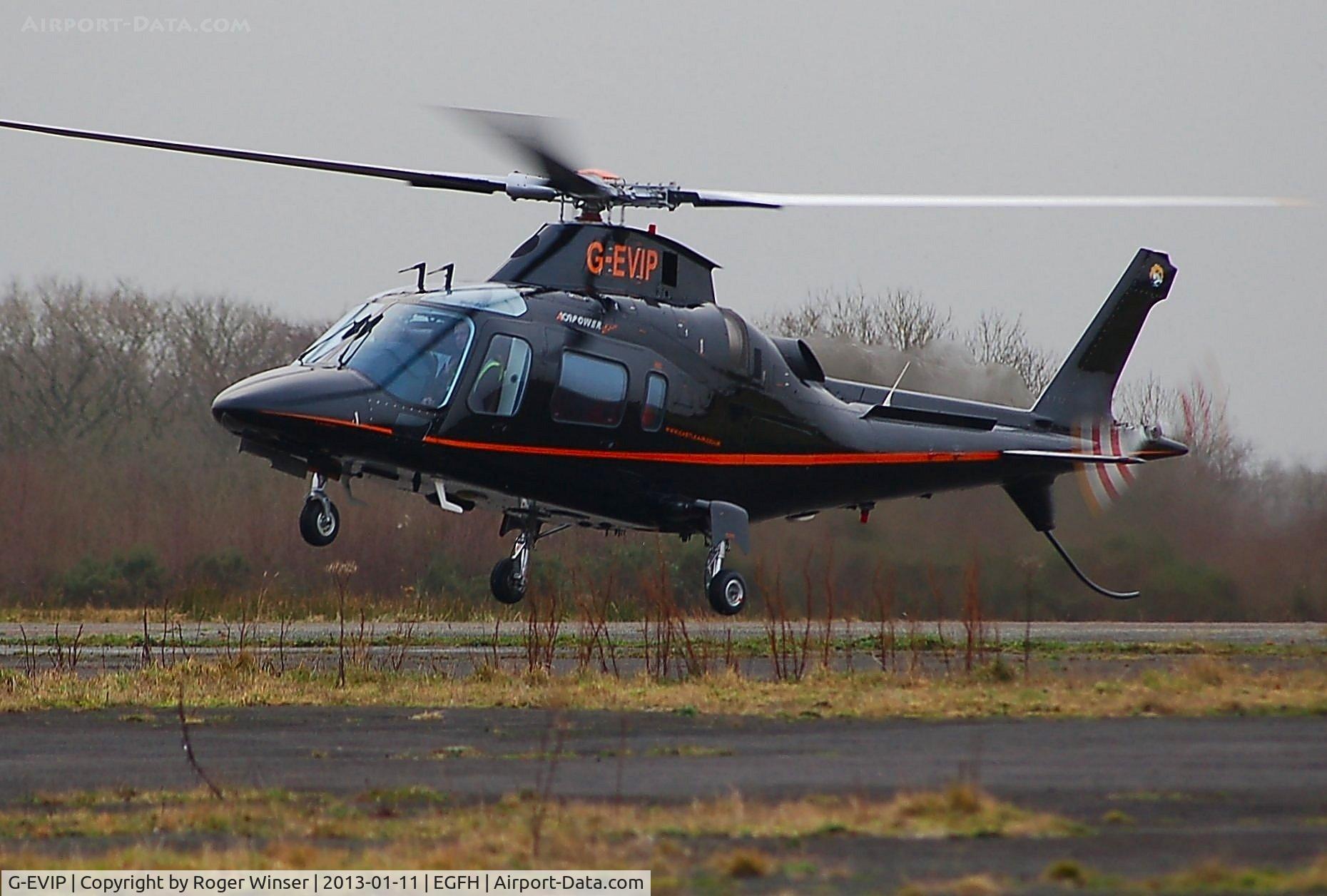 G-EVIP, 2002 Agusta A-109E Power C/N 11159, Castle Air's A-109 Power Elite arriving.