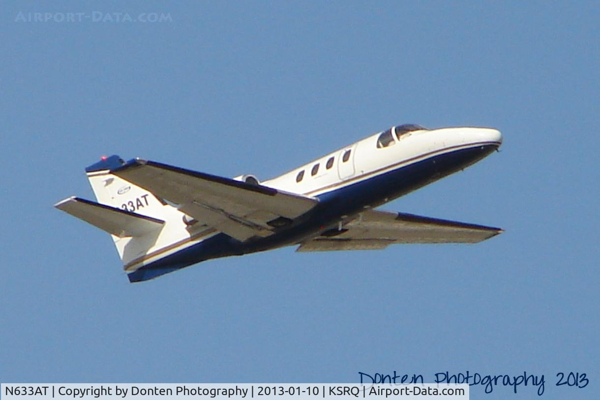 N633AT, Cessna 500 Citation I C/N 500-0087, Cessna Citation (N633AT) departs Sarasota-Bradenton International Airport