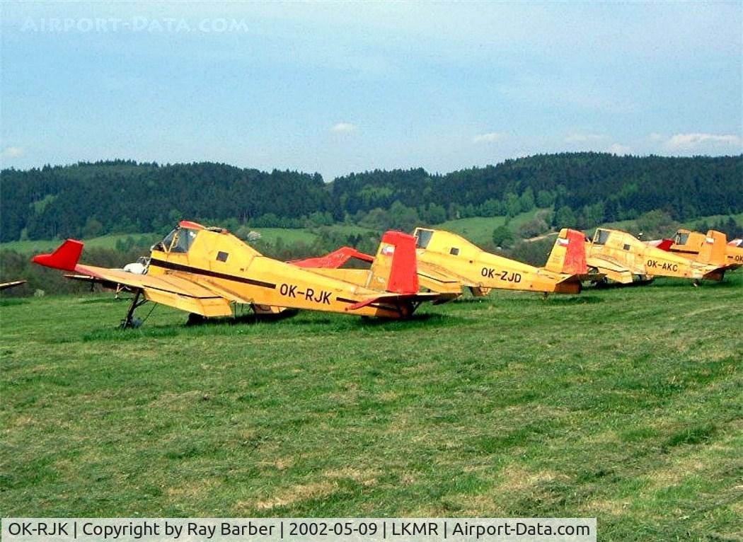 OK-RJK, 1986 Zlin Z-37T Agro-Turbo C/N 017, Zlin Z.37T Agro Turbo [017] Marianske Lazne~OK 09/05/2002. Seen stored here with a number of other Zlin types.