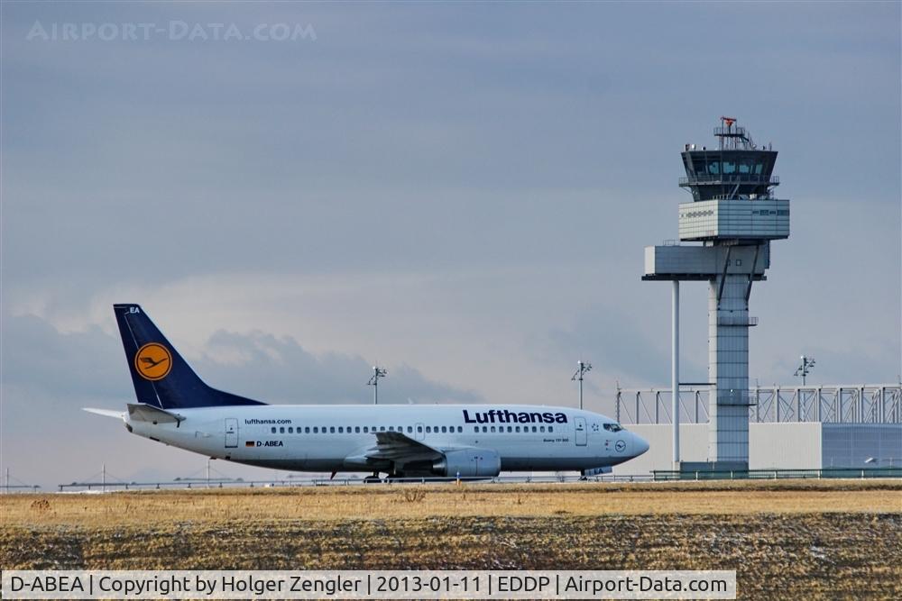 D-ABEA, 1990 Boeing 737-330 C/N 24565, Crawling along taxiway echo 7 in sight of Leipzig tower....