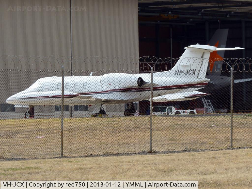 VH-JCX, 1986 Gates Learjet 36A C/N 36A-057, JCX parked at YMML.